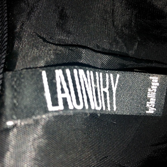 Laundry by Shelli Segal LAMB LEATHER waist cotton spandex tapered cropped jacket - Picture 8 of 13